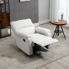 HOMCOM - Canapé inclinable manuel avec repose-pieds pour salon - blanc crème-Assemblage requis 