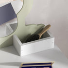 Qaba - Coiffeuse pour enfants avec miroir et tabouret motif fleur - blanc-Couleur : Blanc et jaune vif  

