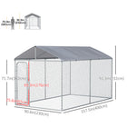 PawHut - parc pour chien 13,1 pi x 7,5 pi x 7,5 pi chenil extérieur robuste-Le toit en auvent offre une protection contre la pluie et le soleil 
