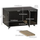 PawHut - Enclos pour bac à litière pour chat d’intérieur avec tapis à griffer - noir-Structure en MDF et panneaux de particules pour une bonne capacité de charge 