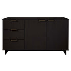Manhattan Comfort - Buffet moderne Granville 140 cm - Noir-Moderne-contemporain avec une touche de glamour - Buffet pour salle à manger et salon