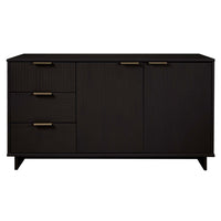Manhattan Comfort - Buffet moderne Granville 140 cm - Noir-Moderne-contemporain avec une touche de glamour - Buffet pour salle à manger et salon