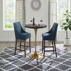 Modway - Drive Bois Bar Table, Or noir-Dessus en pin avec rebord en fer
