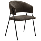 Modway - Nella Rembourré Chenille à bruyère Chaises de salle à manger Ensemble de 2 - Java Black-Goupilles de pied protectrices