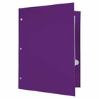 JAM Paper - Dossiers scolaires laminés brillants à 3 trous et à deux pochettes - violet - Paquet de 6-Quantité : 6 dossiers par paquet | Un pour chaque sujet et projet