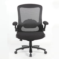 Nicer Interior - Chaise de travail rabattable à dossier maillé bariatrique-Le dos en maille respirante permet la ventilation pour éviter l'accumulation de chaleur corporelle pendant les heures de travail