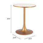 Zuo - Bite Table bistrot - Beige/Or-6