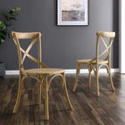 Modway - Gear Fauteuil d’appoint de salle à manger - Naturel-Capsules de pied non marquées