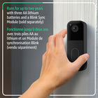 Amazon - Sonnette vidéo Blink (2e génération) - Noir-Voyez plus loin à votre porte — Accueillez vos clients et regardez la livraison de vos colis, de jour comme de nuit, grâce à une vue HD intégrale et à la vision nocturne infrarouge. Utilisez la communication bidirectionnelle pour entendre et parler via l'application Blink