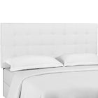 Modway - Paisley Touffe Tissu de lin rembourré Tête de lit complète / Queen, Blanc-Cadre en panneaux de fibres et contreplaqué