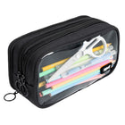 ZIPIT - Étui à crayons Half & Half, trousse scolaire à 3 compartiments, noir-Entretien facile : Gardez votre étui à crayons en parfait état sans effort. Notre polyester de haute qualité permet un nettoyage rapide des taches. Une petite quantité de savon doux et d’eau suffit pour enlever les marques, et en le laissant sécher à l’air, ouvert, il reste frais et prêt à l’usage.