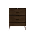 Manhattan Comfort - Rockefeller ensemble de commode de chambre à coucher de style milieu du siècle moderne 3 pièces - brun-21,57 po L x 35,31 po l x 44,57 po H