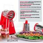 Nutrislicer - Râpe à fromage rotative, hachoir à légumes et trancheuse de cuisine-Outil rotatif 3 lames polyvalent: 3 lames inox interchangeables pour trancher des légumes, râper du fromage et hacher des noix, pour une préparation plus simple