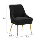 Zuo - Maxine Chaise de salle à manger - Noir/Or-6