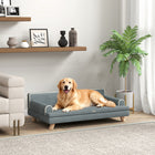 PawHut - Canapé pour chat, lit surélevé pour chien avec coussin - gris foncé-Le tissu en chenille est ultra-doux et agréable au toucher 