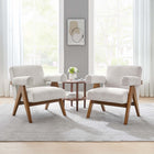 Modway - Lyra Tissu Fauteuil - Tissu ivoire - Ensemble de 2-Cadre en contreplaqué, pieds en caoutchouc