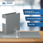 Davis Group Super économie, Reliure à anneaux ronds 3 po, paquet de 6 – Gris-Polypropylène sans PVC