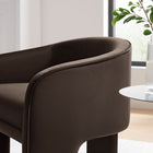 Modway - Greer Velours Performance Rembourré Fauteuil d’accent - Marron chocolat-Rembourrage en mousse dense