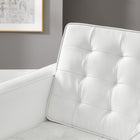 Modway - Loft Touffe Cuir végane Fauteuil - Blanc argenté-Touffe de biscuits