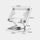 ShoppingAll - Support D’Ordinateur Portable Avec Base Rotative À 360° Pour Ordinateurs Et Tablettes Jusqu’à 17,3 Pouces – SA-LS8R-SILVER (Paquet De 5)-Construction en Aluminium – Conçu en alliage d’aluminium haut de gamme pour une excellente stabilité et un look professionnel.