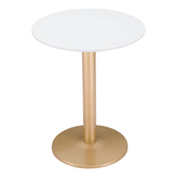 Zuo - Alto Table bistrot - Blanc/Or-Dessus rond en MDF peint au look contemporain raffiné