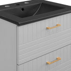 Modway - Daybreak 24" Vanette de salle de bain - Gris clair noir-Assemblée requise