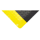 Edgewood - Tapis Foam Fusion Anti-Fatigue Avec Surface Laminée à Motifs De Losange - 3 pi l x 5 pi L x 5/8 po P - Noir/Jaune-Plaque diamantée en vinyle PVC laminée à une mousse PCV antifatigue de longue durée