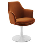 Modway - Lippa Salle à manger pivotante Performance Velvet Fauteuil - Rouille Blanche-Sellerie en velours Performance résistante aux taches