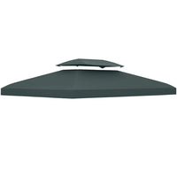 Outsunny - toit de rechange pour gazebo 13 pi L x 10 pi l, 2 niveaux, housse supérieure UV pour pavillon, jardin, terrasse extérieure, gris (seulement le dessus)-Excellent ajout à tout espace extérieur, comme le jardin, le parc ou la terrasse