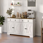 HOMCOM - Buffet 47,6 po L avec rangement - blanc-Équipé de deux étagères réglables pour accueillir des objets de différentes hauteurs 