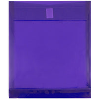 Jam Paper - Plastic Enveloppes avec fermeture VELCRO - 1" Extension - Lettre - 9 3/4" x 11 3/4" - Violet - 12 Paquet (118V1PU)-Enveloppes extensibles violettes format lettre, à ouverture latérale et fermeture velcro