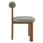 Modway - Torian Tissu Boucle Chaise à manger - Noyer gris clair - Ensemble de 2-7