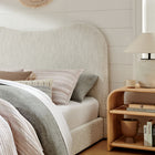 Modway - Seluna Boucle Lit plateforme Queen, Pearl-Système de soutien en lattes de bois