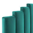 Modway - Noelle Performance Velvet Tête de lit jumelée, Sarcelle-Rembourrage en mousse dense