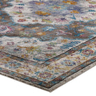 Modway - Success Médaillon vintage floral vieilli Anisah Tapis de comédie 8 pi l x 10 pi L - Gris ivoire Jaune Orange-Haute densité / Tissé à la machine