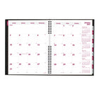 Brownline - 2027 agenda mensuel 14 mois CoilPro couverture rigide – 11 po x 8 1/2 po – noir-Reliure spirale double avec couverture rigide d'aspect lézard