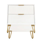 Manhattan Comfort - DUMBO 20,07" Table de nuit moderne à 2 tiroirs - Blanc - Lot de 2-10