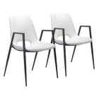 Zuo - Desi Chaise de salle à manger - Blanc - Ensemble de 2-Assemblage requis