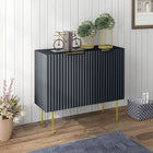 HOMCOM - Armoire d’appoint 35,4 po L - noir-Fermeture douce pour éviter les blessures accidentelles et assurer une ouverture et une fermeture en douceur 