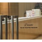 Cosco - Panneau Désolé pas de toilettes acrylique 3 po x 9 po usage intérieur, texte français-Conçu pour un usage intérieur, le format de 3 po x 9 po est idéal pour une installation sur les portes, murs ou près des entrées