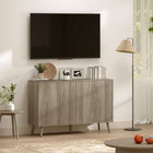 HOMCOM - Buffet 47,2 po L avec rangement - gris clair-Le design surélevé permet un nettoyage facile avec des aspirateurs robots 