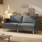 HOMCOM - Canapé 3 places 74 po avec coussins épais à ressorts - gris foncé-Le revêtement en velours côtelé doux et texturé améliore le confort quotidien et le style 