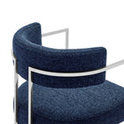Modway - Huron Dos courbé Tissu et métal Chaise d’accent pour salle à manger - Marine d’argent-10