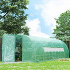 Outsunny - serre tunnel de jardin robuste 20 pi x 10 pi x 6,6 pi avec bâche PE, vert-Protège les cultures du froid, du gel et de la grêle en hiver et stimule la croissance au printemps et en été  
