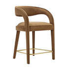 Modway - Pinnacle Performance Velvet Tabouret de comptoir - Or brun - Ensemble de 2-Assemblée requise