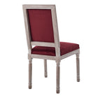 Modway - Court Vintage français Performance Velvet Fauteuil d’appoint de salle à manger - Bordeaux naturel-Livré entièrement assemblé