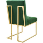 Modway - Privy Acier inoxydable doré Performance Velvet Chaise à manger - Émeraude d’or-Rembourrage en mousse dense