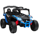 Qaba - Camion électrique 12V pour enfants avec double moteur pour garçons et filles de 3 à 5 ans - bleu-Puissants moteurs doubles 12V pour conquérir divers terrains  
