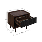Manhattan Comfort - Ensemble de 4 : meuble TV, buffet, table basse et table d’appoint Duane style milieu du siècle, brun foncé et noir-Assemblage à domicile requis Tout le matériel inclus