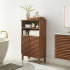 Modway - Render Autonome Armoire de rangement de salle de bain in Noyer-Charnières douces à fermeture